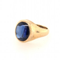 Pre Owned 9ct Sapphire Signet Ring ZX938